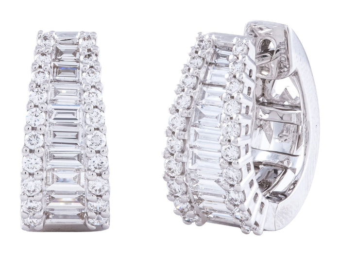 Diamond Earrings - 18 KT White Gold