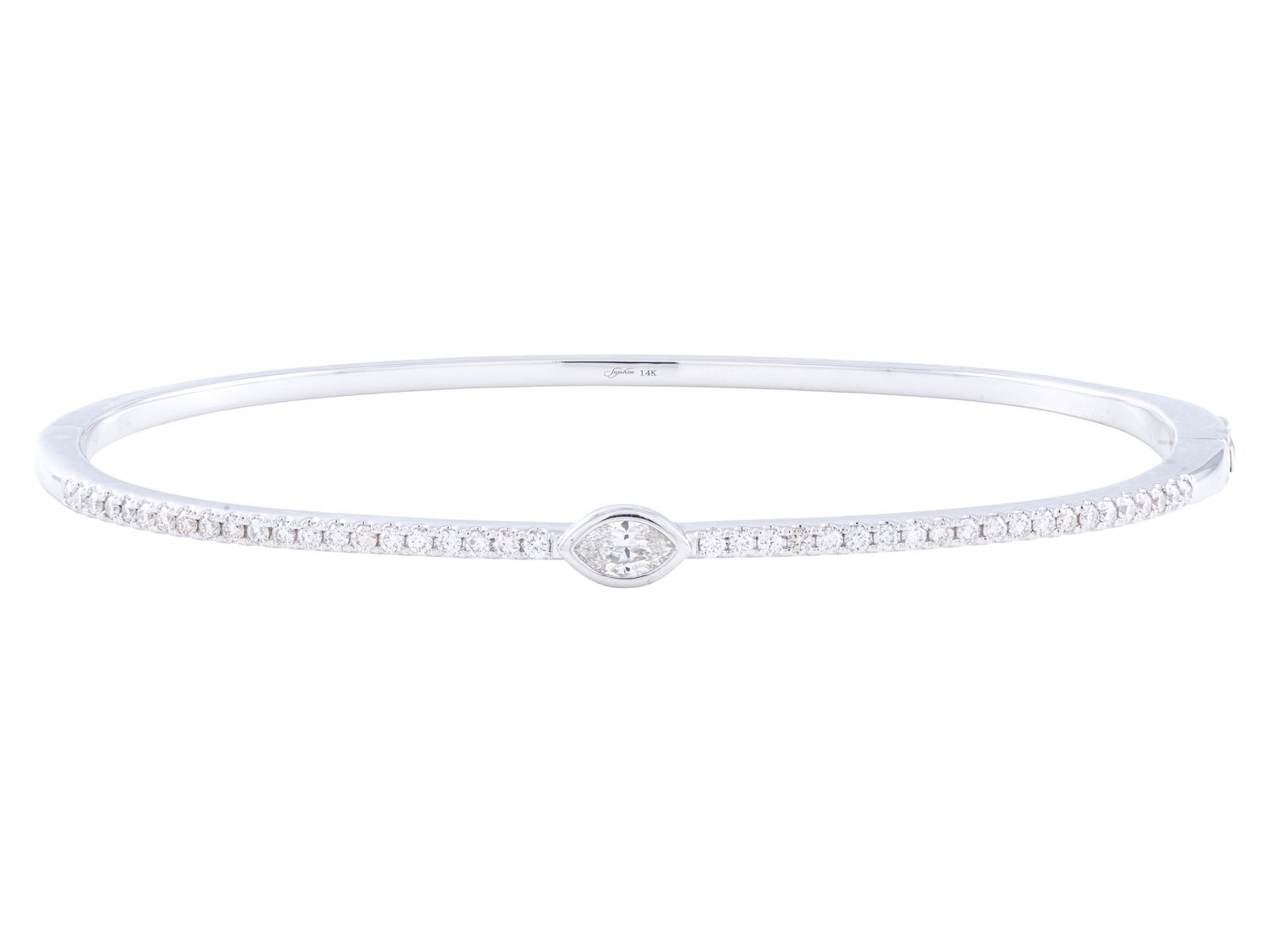 Diamond Bangle - 14 KT White Gold
