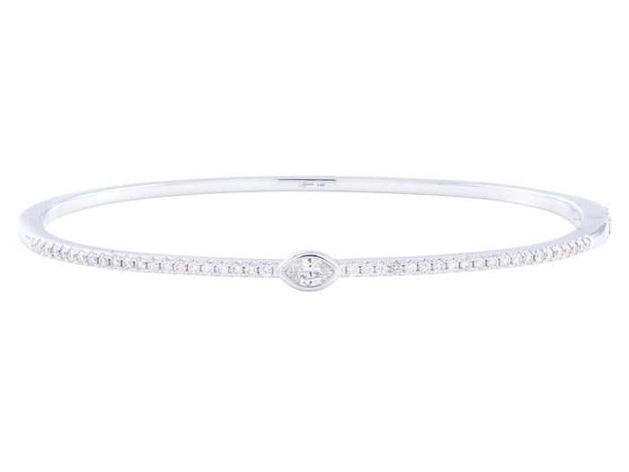 Diamond Bangle - 14 KT White Gold