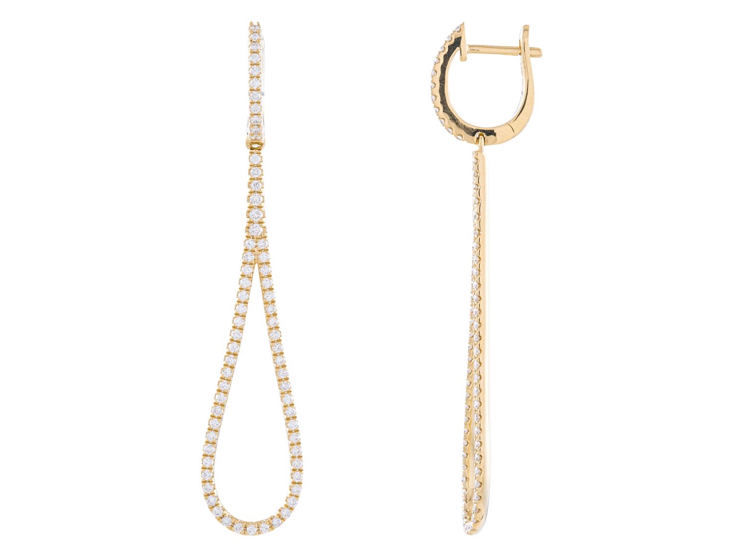 Diamond Earrings - 18 KT Yellow Gold