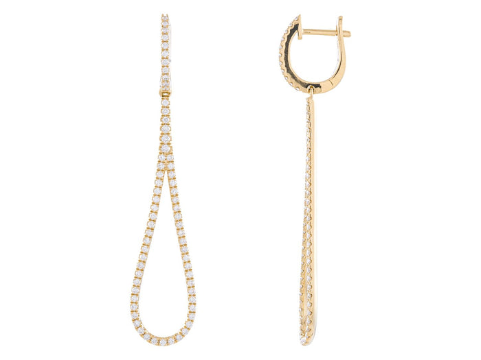 Diamond Earrings - 18 KT Yellow Gold