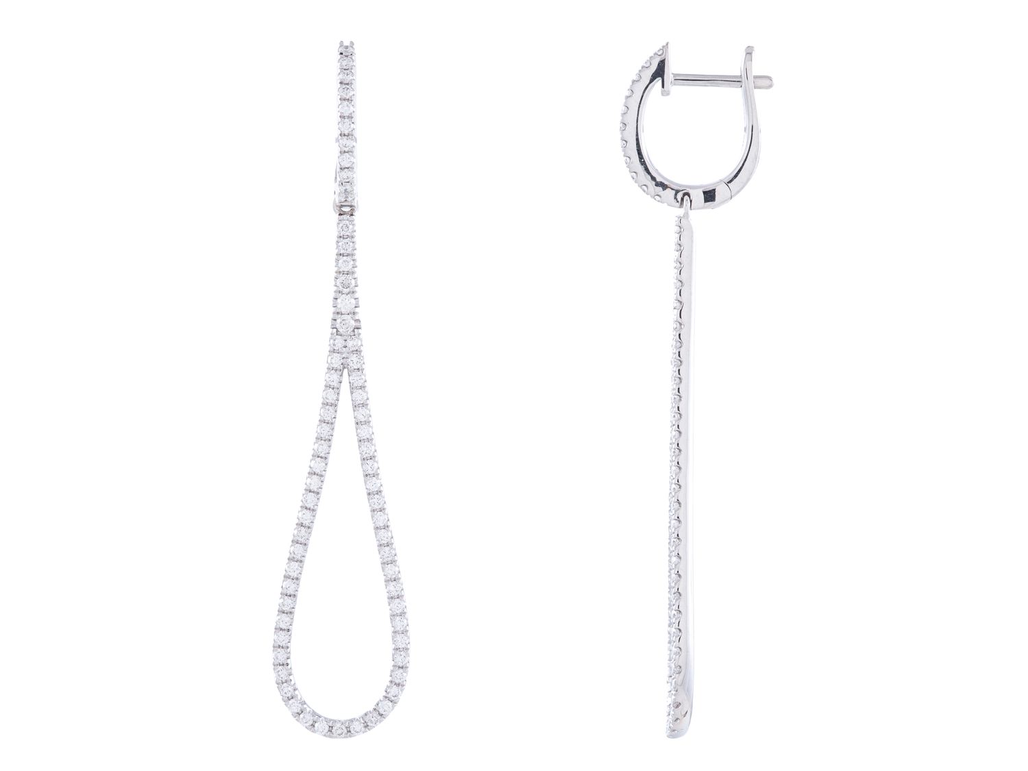 Diamond Earrings - 18 KT White Gold