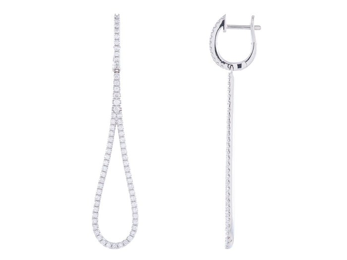 Diamond Earrings - 18 KT White Gold