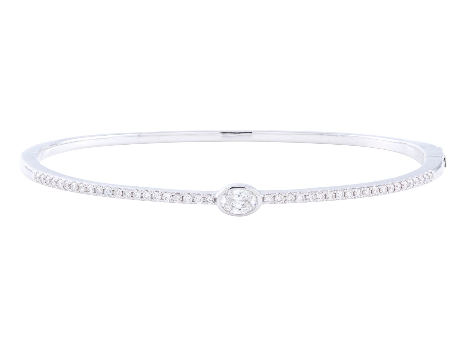 Diamond Bangle - 14 KT White Gold