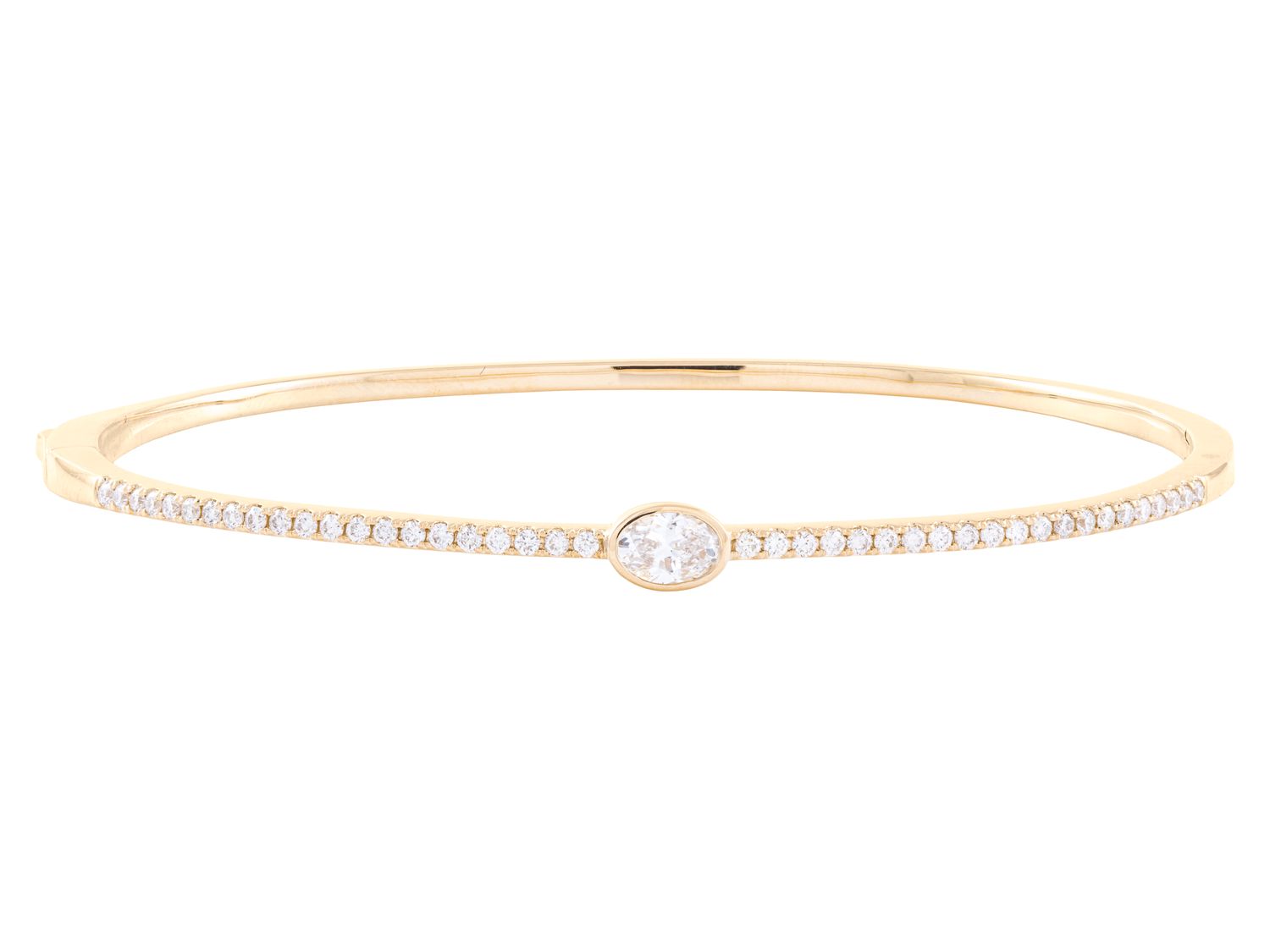 Diamond Bangle - 14 KT Yellow Gold