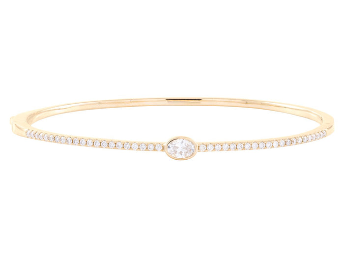 Diamond Bangle - 14 KT Yellow Gold