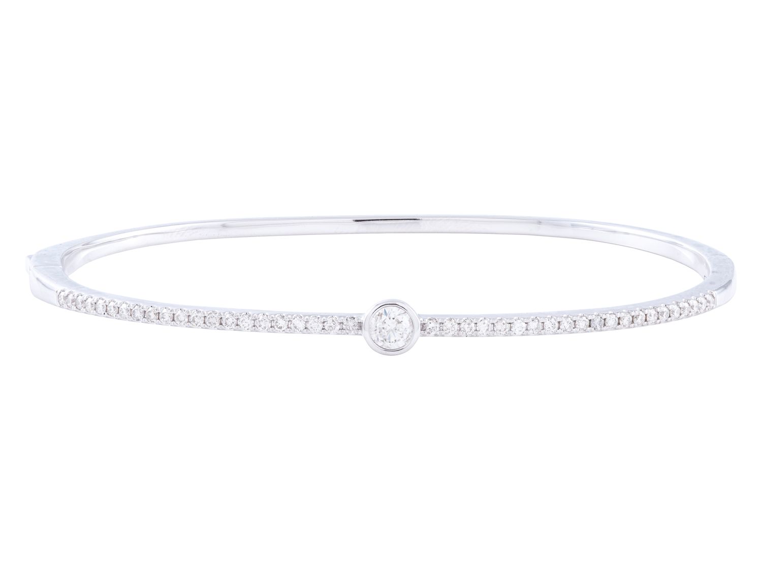 Diamond Bangle - 14 KT White Gold