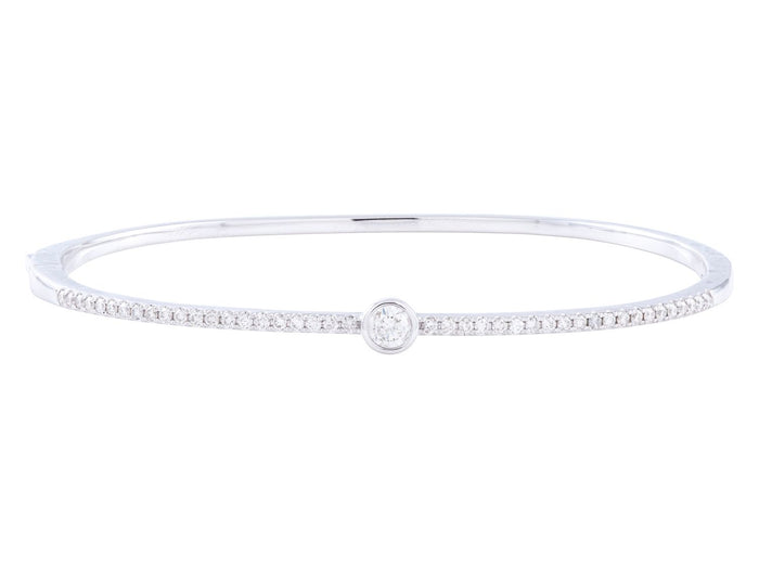 Diamond Bangle - 14 KT White Gold