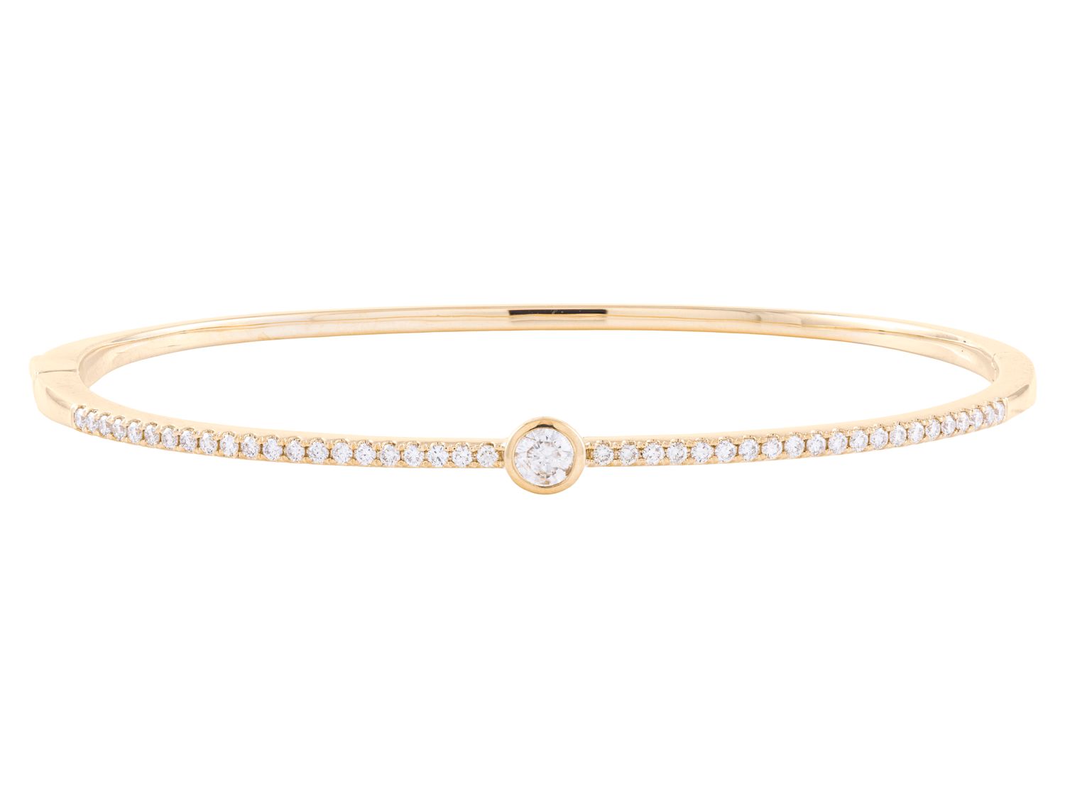 Diamond Bangle - 14 KT Yellow Gold