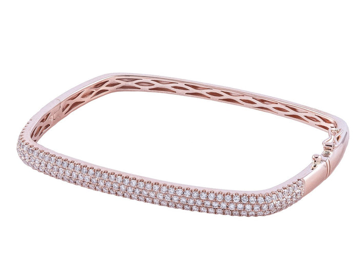 Diamond Bangle - 14 KT Rose Gold