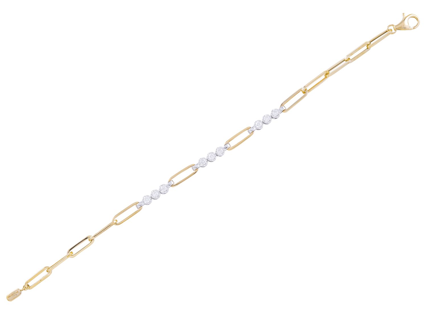 Diamond Bracelet - 14 KT White and Yellow Gold