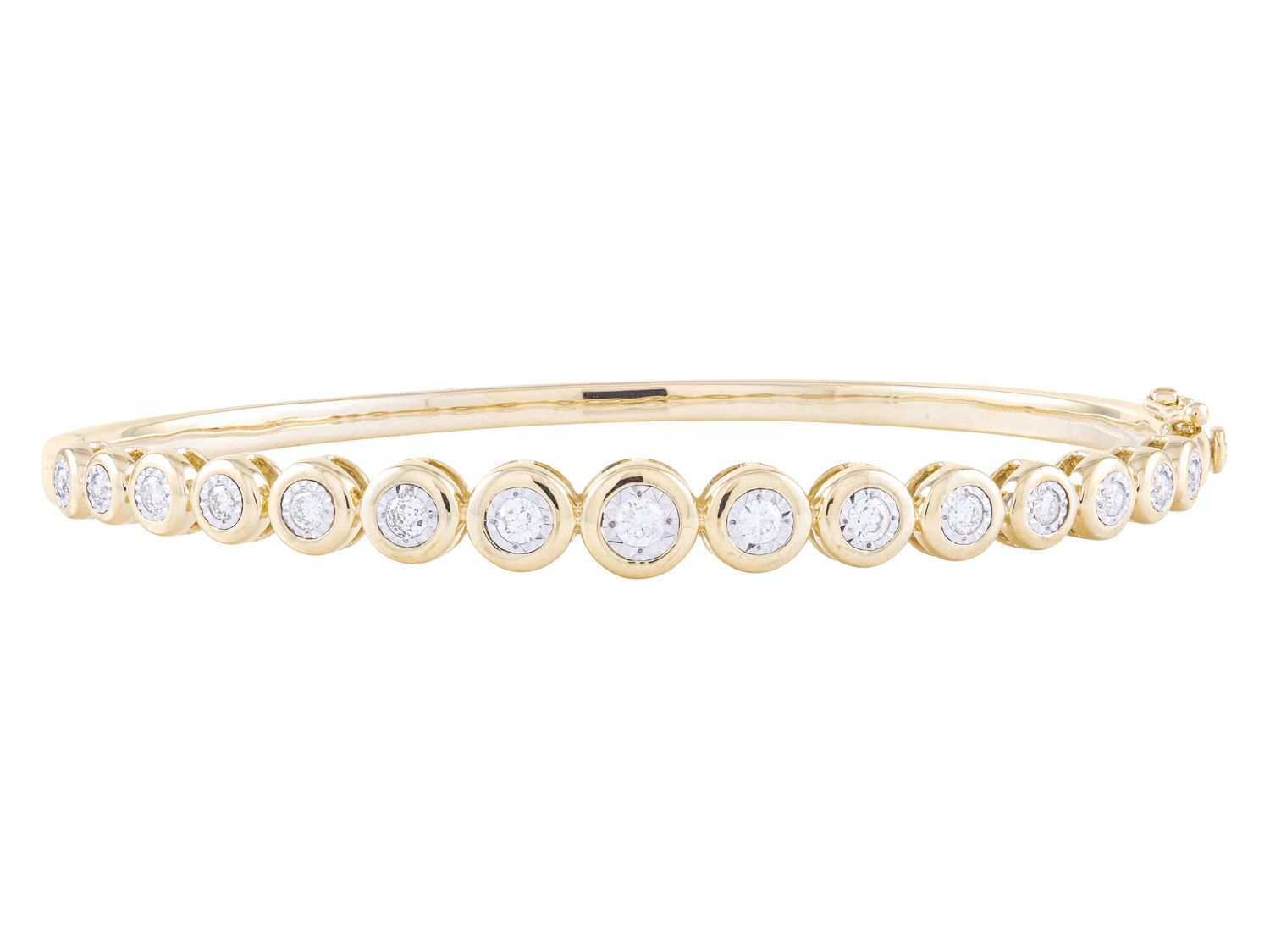 Diamond Bangle - 14 KT Yellow Gold