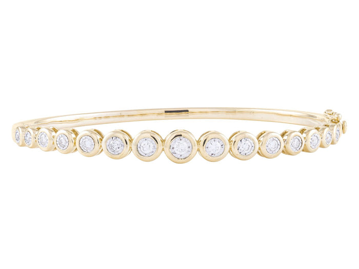 Diamond Bangle - 14 KT Yellow Gold