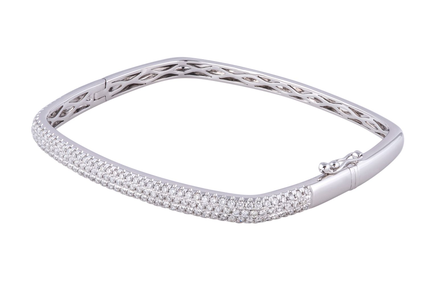 Diamond Bangle - 14 KT White Gold