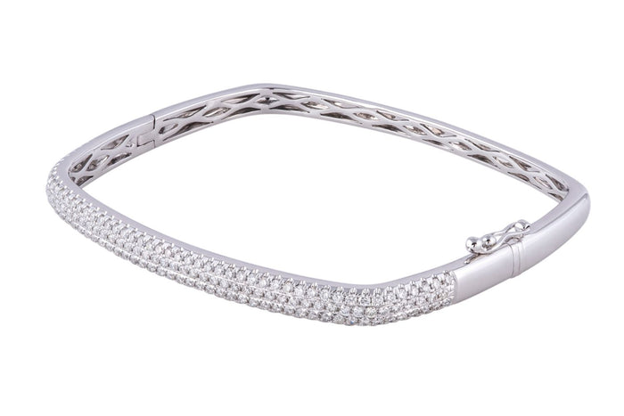 Diamond Bangle - 14 KT White Gold