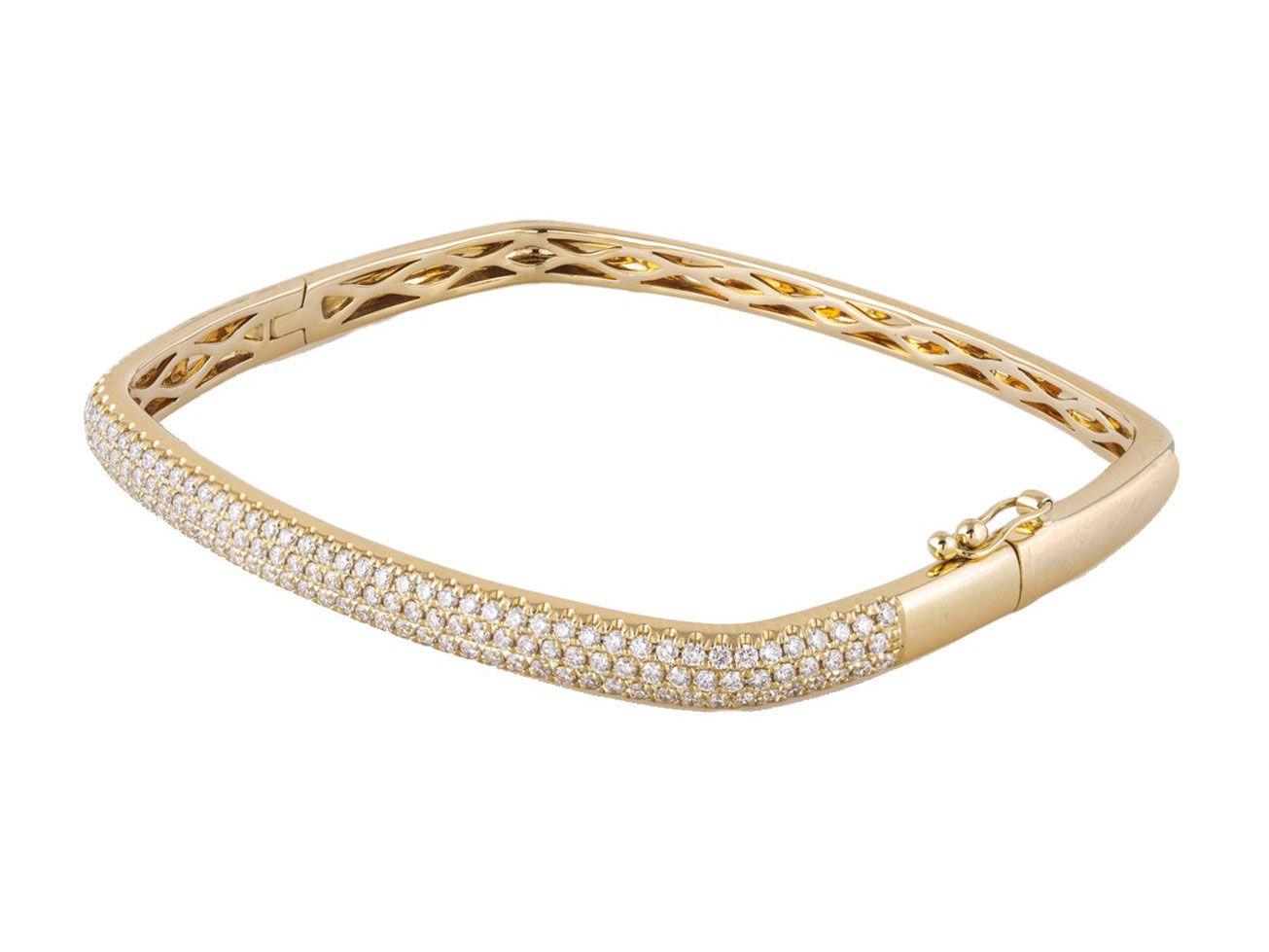 Diamond Bangle - 14 KT Yellow Gold