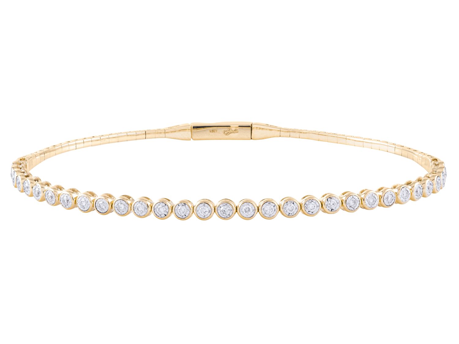 Diamond Bangle - 14 KT Yellow Gold