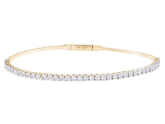 Diamond Bangle - 14 KT Yellow Gold