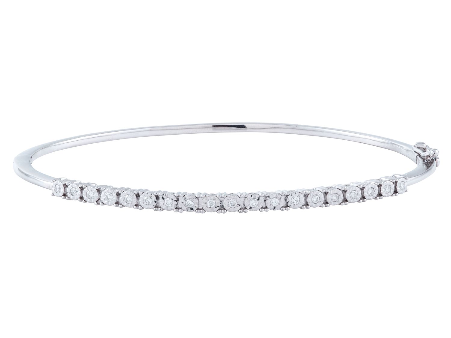 Diamond Bangle - 14 KT White Gold