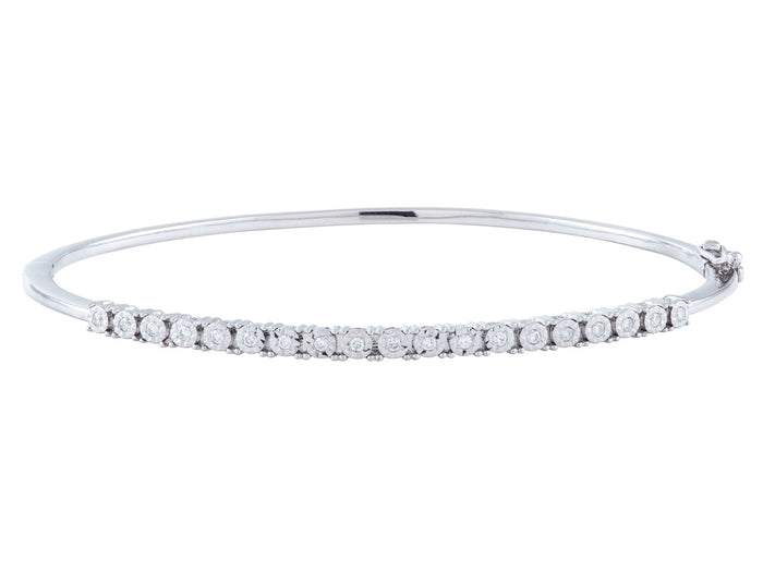 Diamond Bangle - 14 KT White Gold