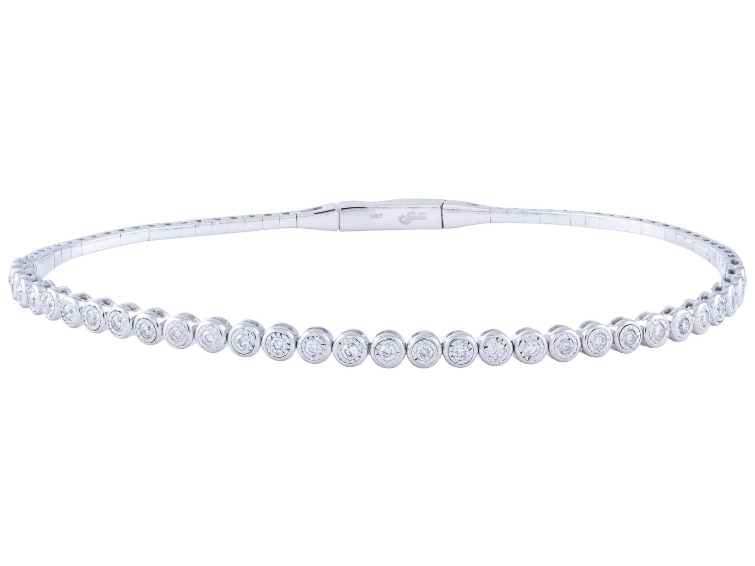 Diamond Bangle - 14 KT White Gold