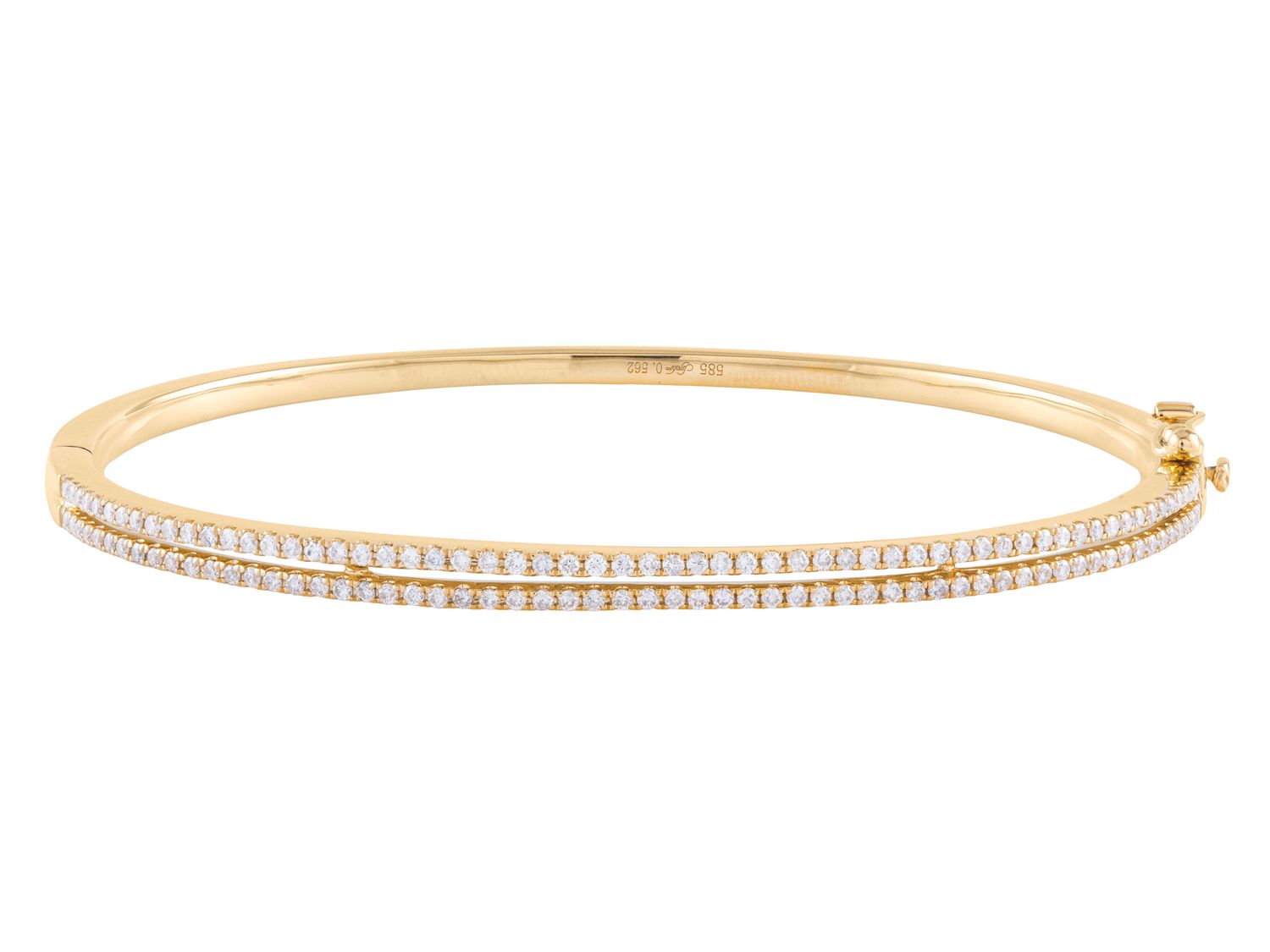 Diamond Bangle - 14 KT Yellow Gold