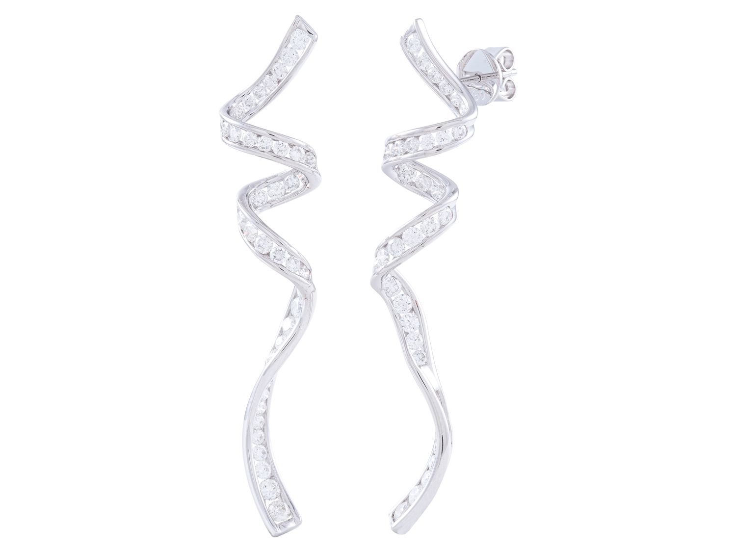 Diamond Earrings - 18 KT White Gold