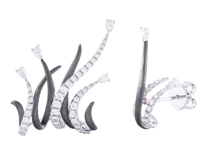 Diamond Earrings - 18 KT White Gold