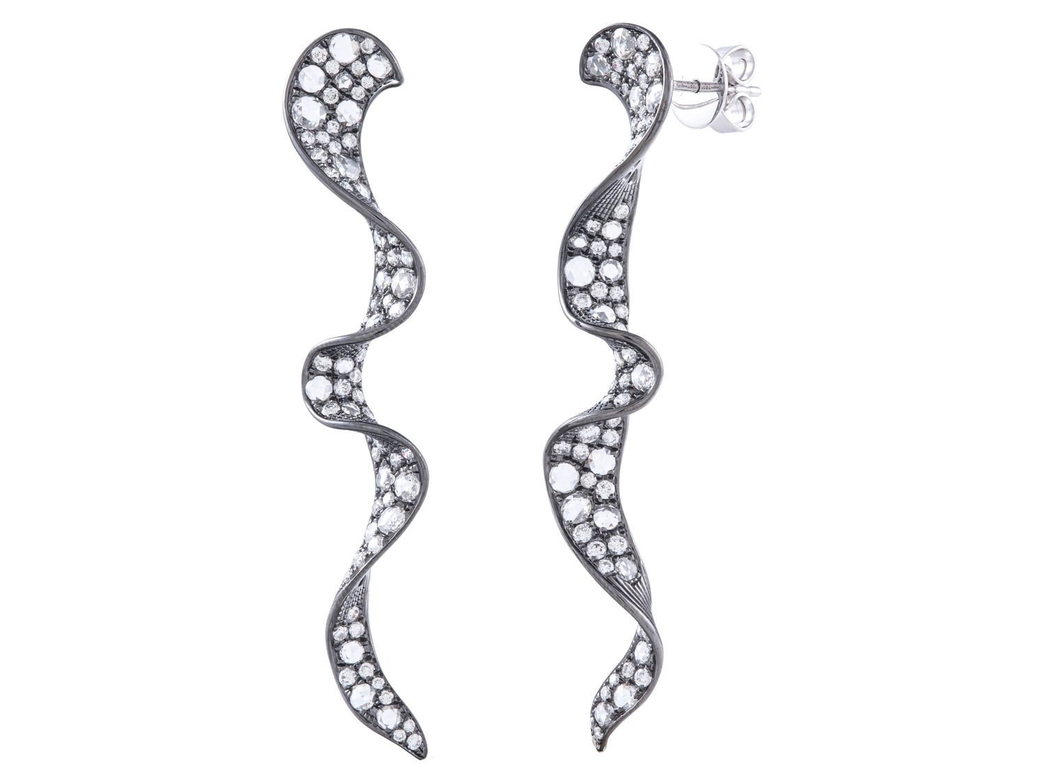 Diamond Earrings - 18 KT White Gold