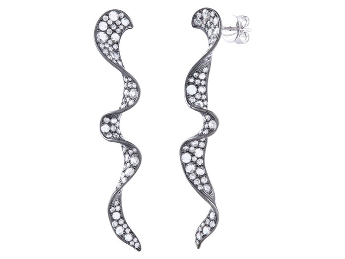 Diamond Earrings - 18 KT White Gold