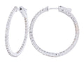 Diamond Hoop Earrings - 14 KT White Gold