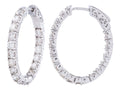 Diamond Hoop Earrings - 14 KT White Gold