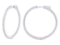 Diamond Hoop Earrings - 14 KT White Gold