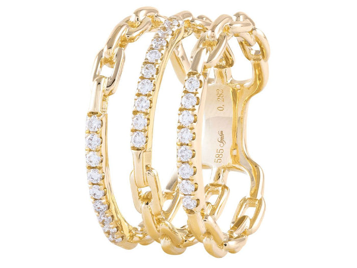 Diamond Ring - 14 KT Yellow Gold