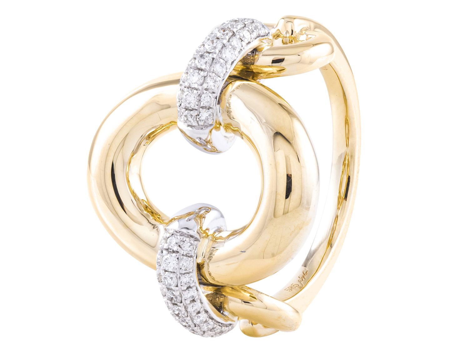 Diamond Ring - 14 KT White and Yellow Gold