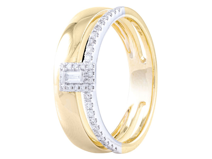 Diamond Ring - 14 KT White and Yellow Gold