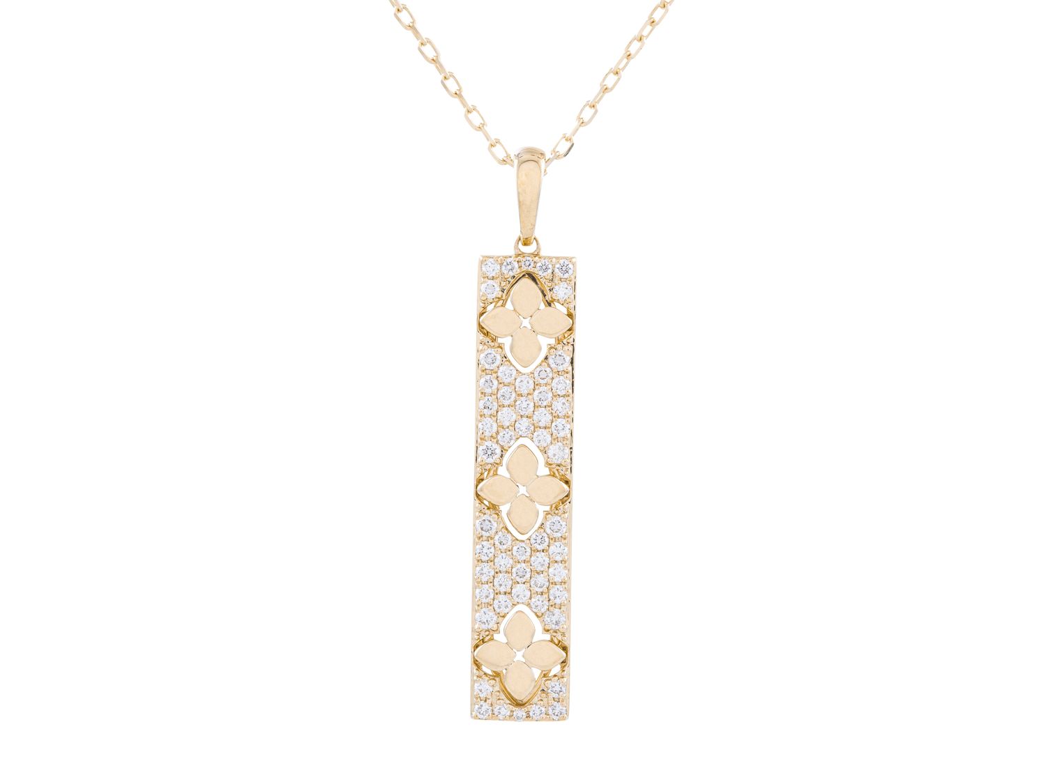 Diamond Necklace - 14 KT Yellow Gold