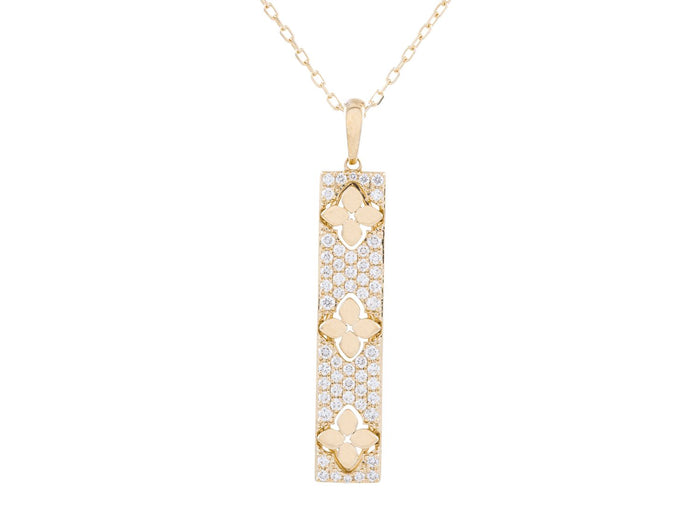 Diamond Necklace - 14 KT Yellow Gold