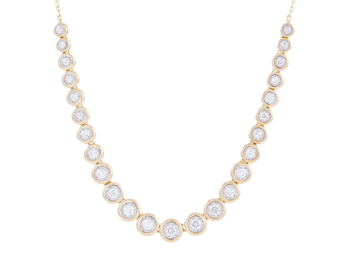 Diamond Necklace - 14 KT Yellow Gold