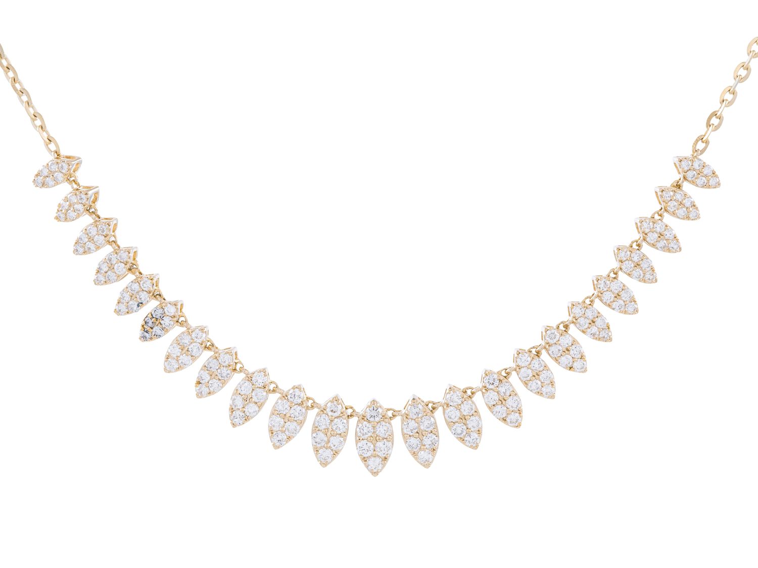 Diamond Necklace - 14 KT Yellow Gold