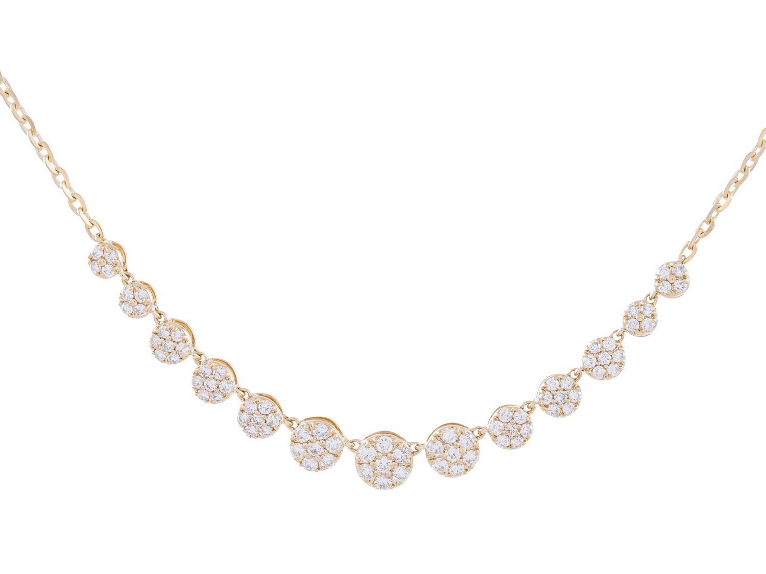 Diamond Necklace - 14 KT Yellow Gold