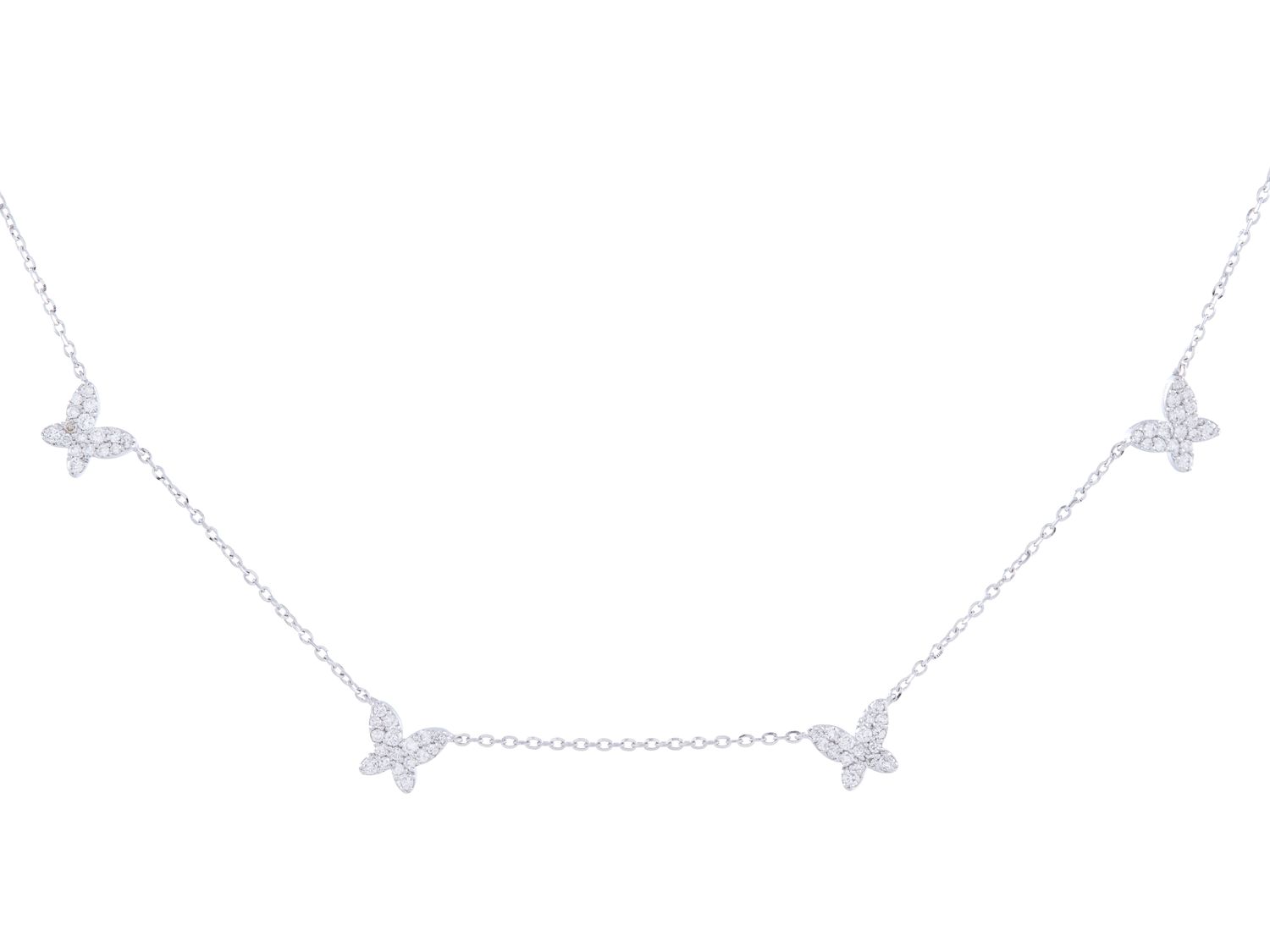 Diamond Necklace - 14 KT White Gold