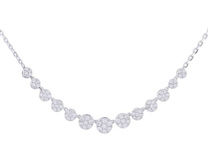 Diamond Necklace - 14 KT White Gold