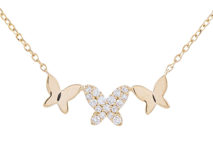Diamond Necklace - 14 KT Yellow Gold