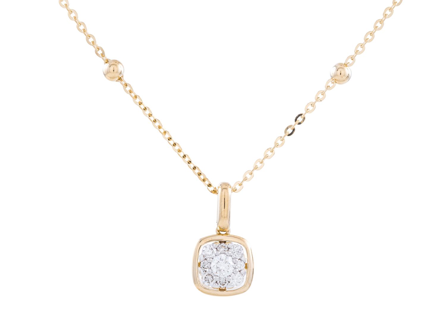 Diamond Necklace - 14 KT Yellow Gold