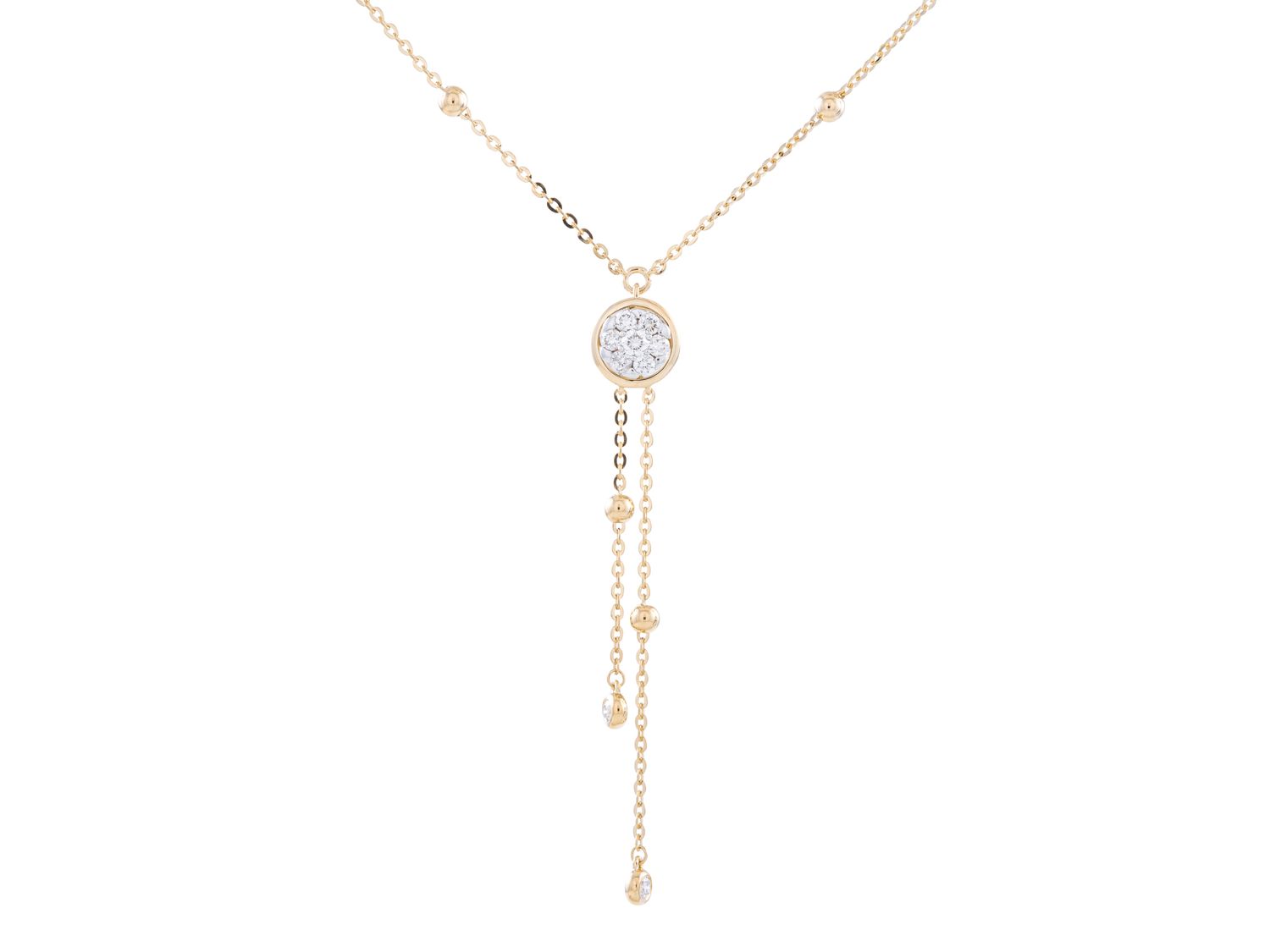 Diamond Necklace - 14 KT Yellow Gold