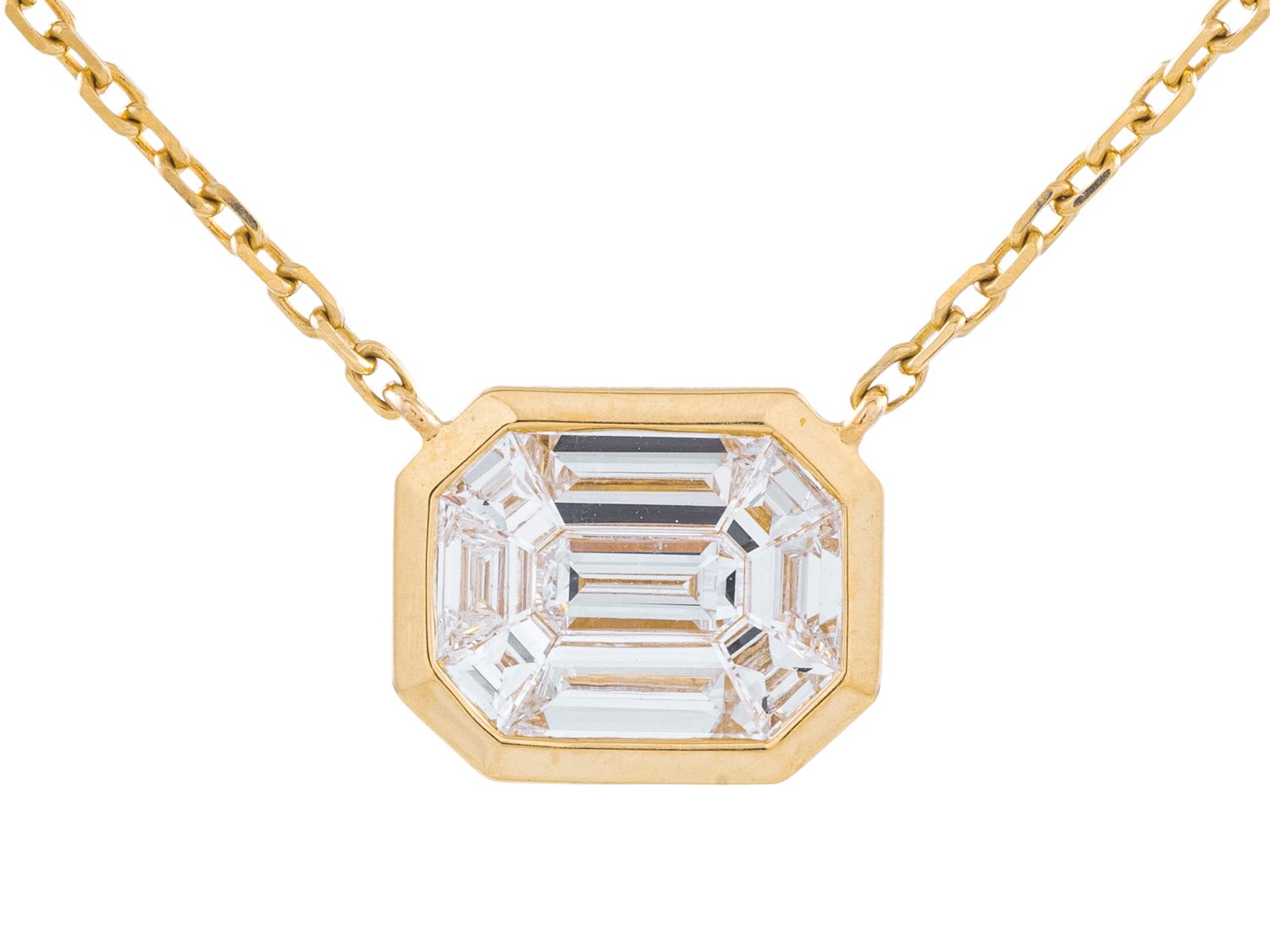 Diamond Necklace - 14 KT Yellow Gold