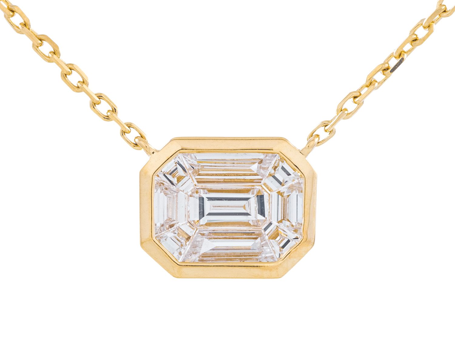 Diamond Necklace - 14 KT Yellow Gold