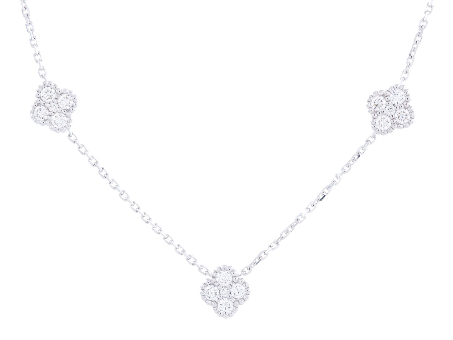 Diamond Necklace - 18 KT White Gold