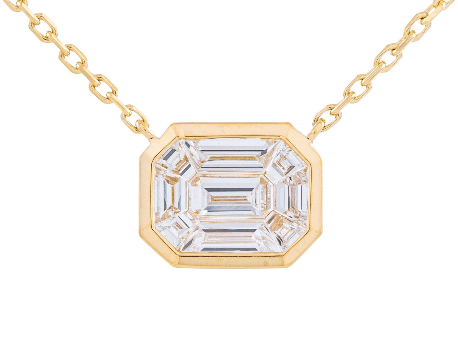 Diamond Necklace - 14 KT Yellow Gold